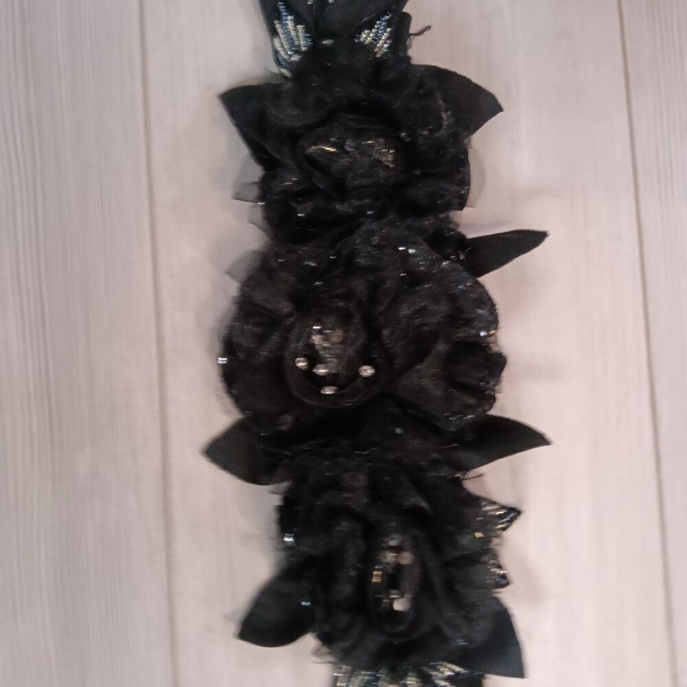 A feminine organza floral belt